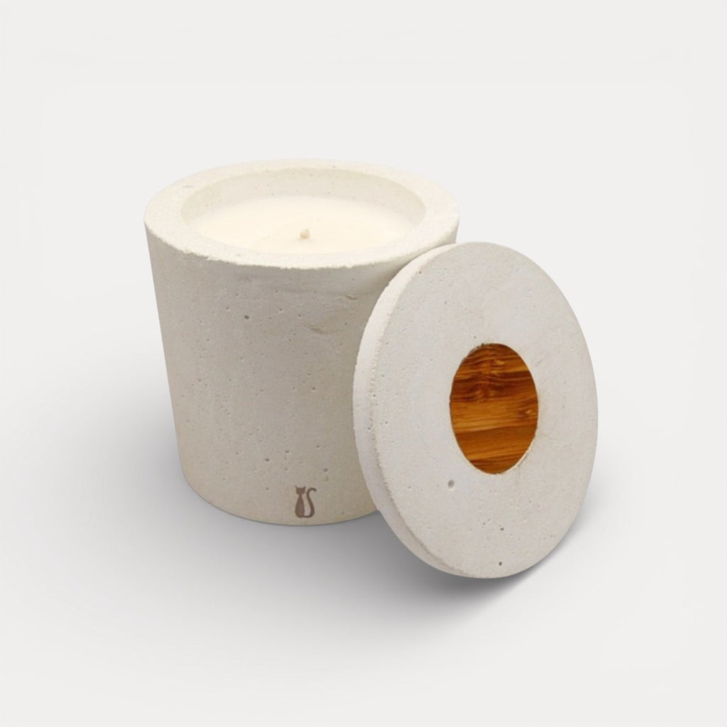 Bougie Classique Béton Blanc