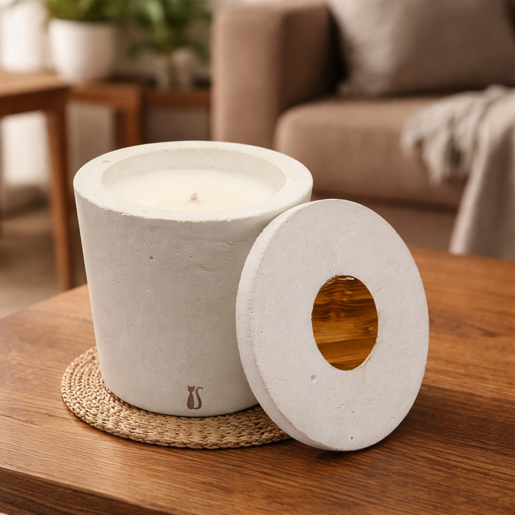 Bougie Classique Béton Blanc