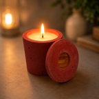 Bougie béton brique terracotta artisanale rechargeable — Parfums de Grasse | Grain de Béton