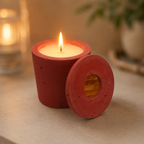 Bougie béton brique terracotta artisanale rechargeable — Parfums de Grasse | Grain de Béton