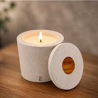 Bougie béton blanc artisanale rechargeable — Parfums de Grasse | Grain de Béton