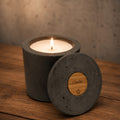 Bougie béton gris étoile personnalisable — Gravure prénom | Grain de Béton