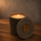 Bougie béton monogramme personnalisable — Gravure initiale | Grain de Béton