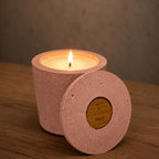 Bougie béton rose papillon personnalisable — Gravure prénom | Grain de Béton