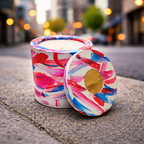 Bougie artistique pop art béton — Pièce unique peinte à la main | Grain de Béton