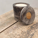 Bougie artistique béton gris/marron — Pièce unique peinte à la main | Grain de Béton