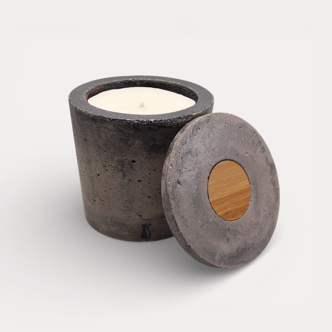 Bougie Artistique Béton gris/noir