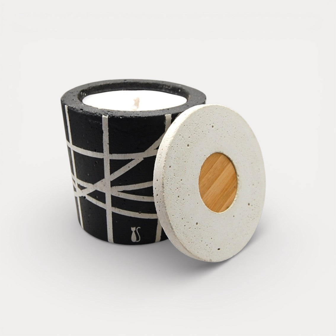 Bougie Graphique Béton Noir/Blanc