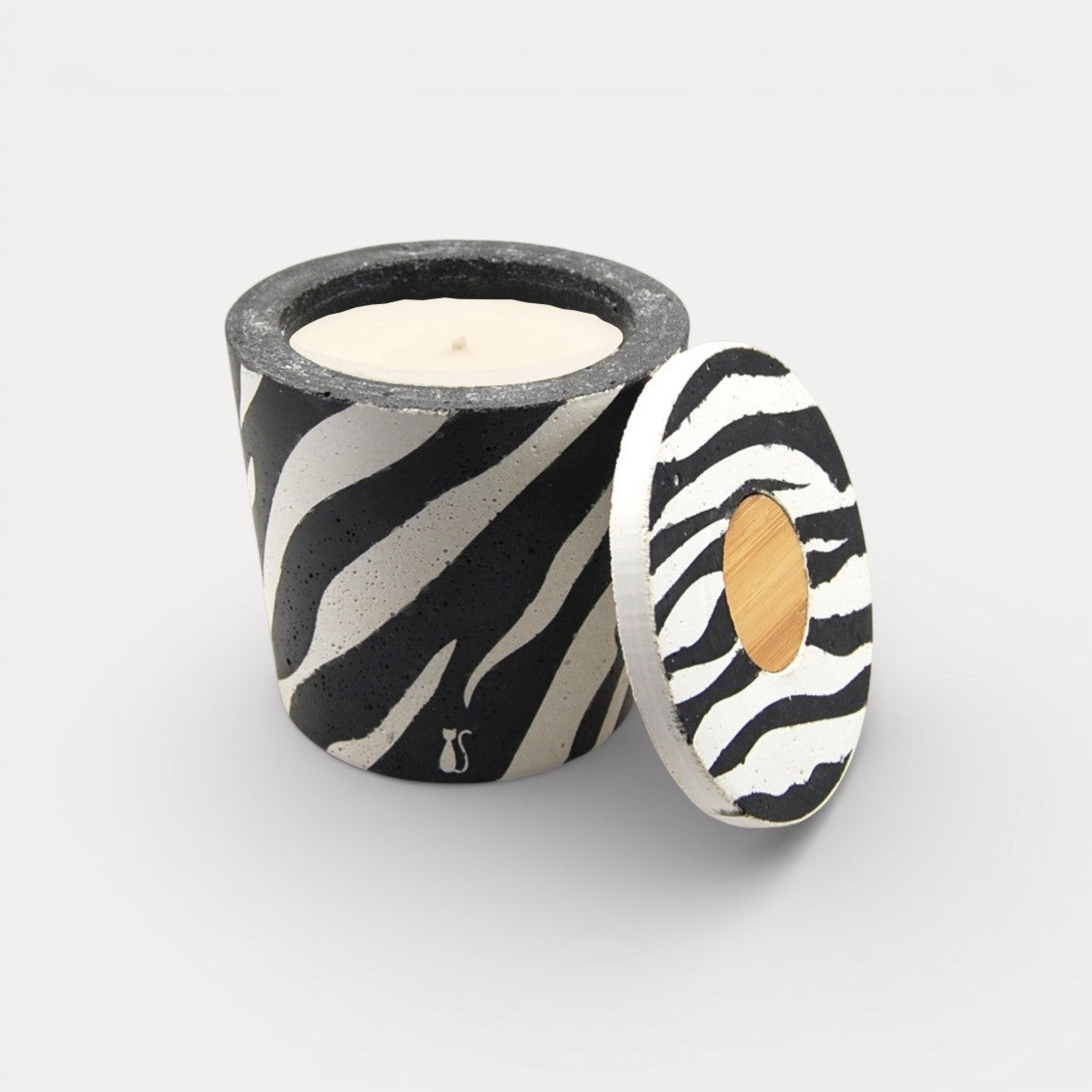 Bougie Motif Béton zèbre